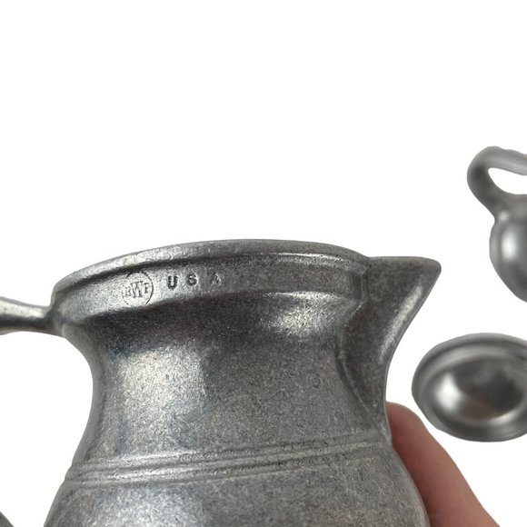 Wilton Armetale RWP Pewter Cream Pitcher & Sugar Bowl w/Lid Serving Set USA VTG - Picture 7 of 7
